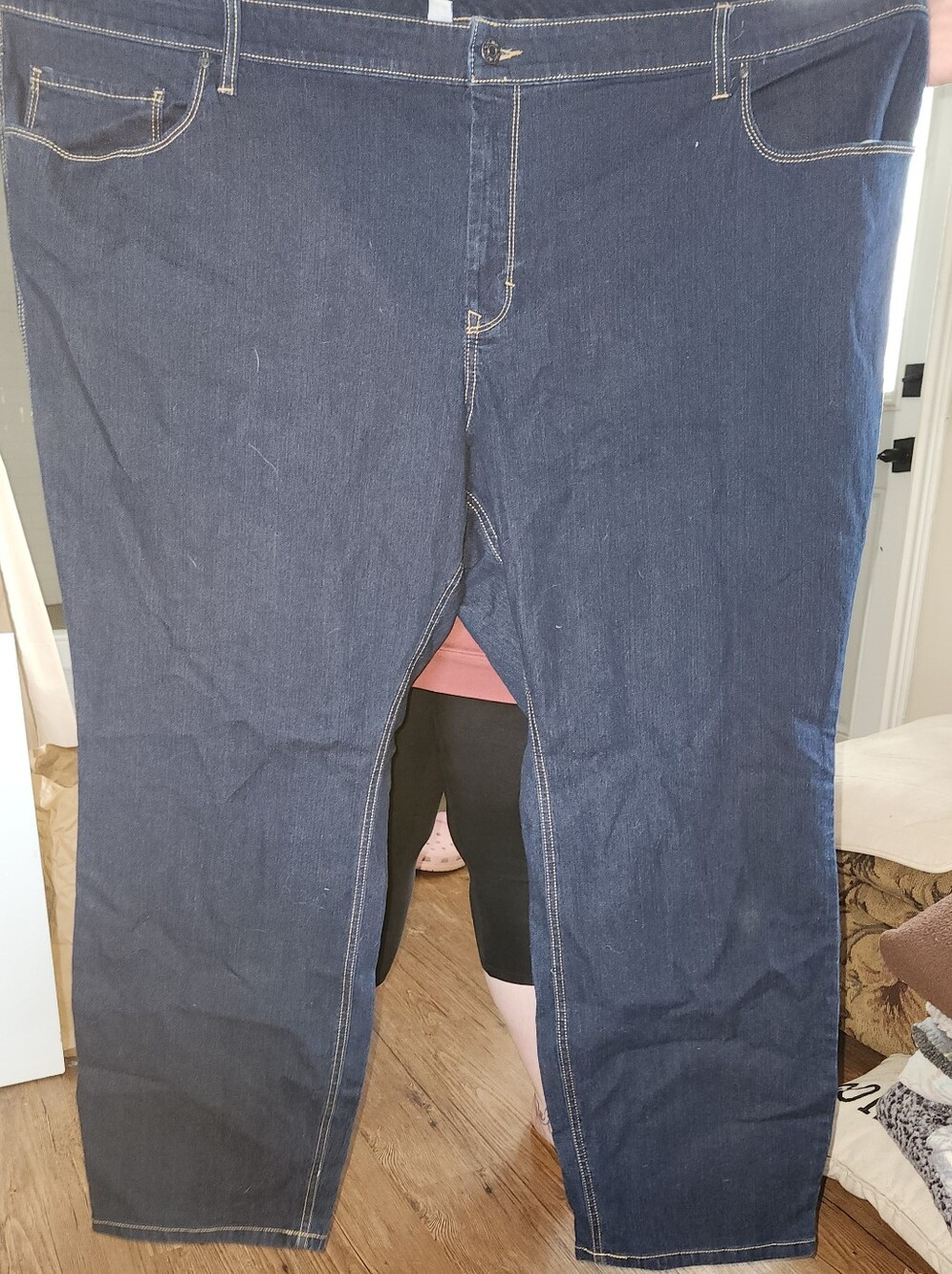 Old Navy Dark Blue Denim Jeans with Gold Stitching